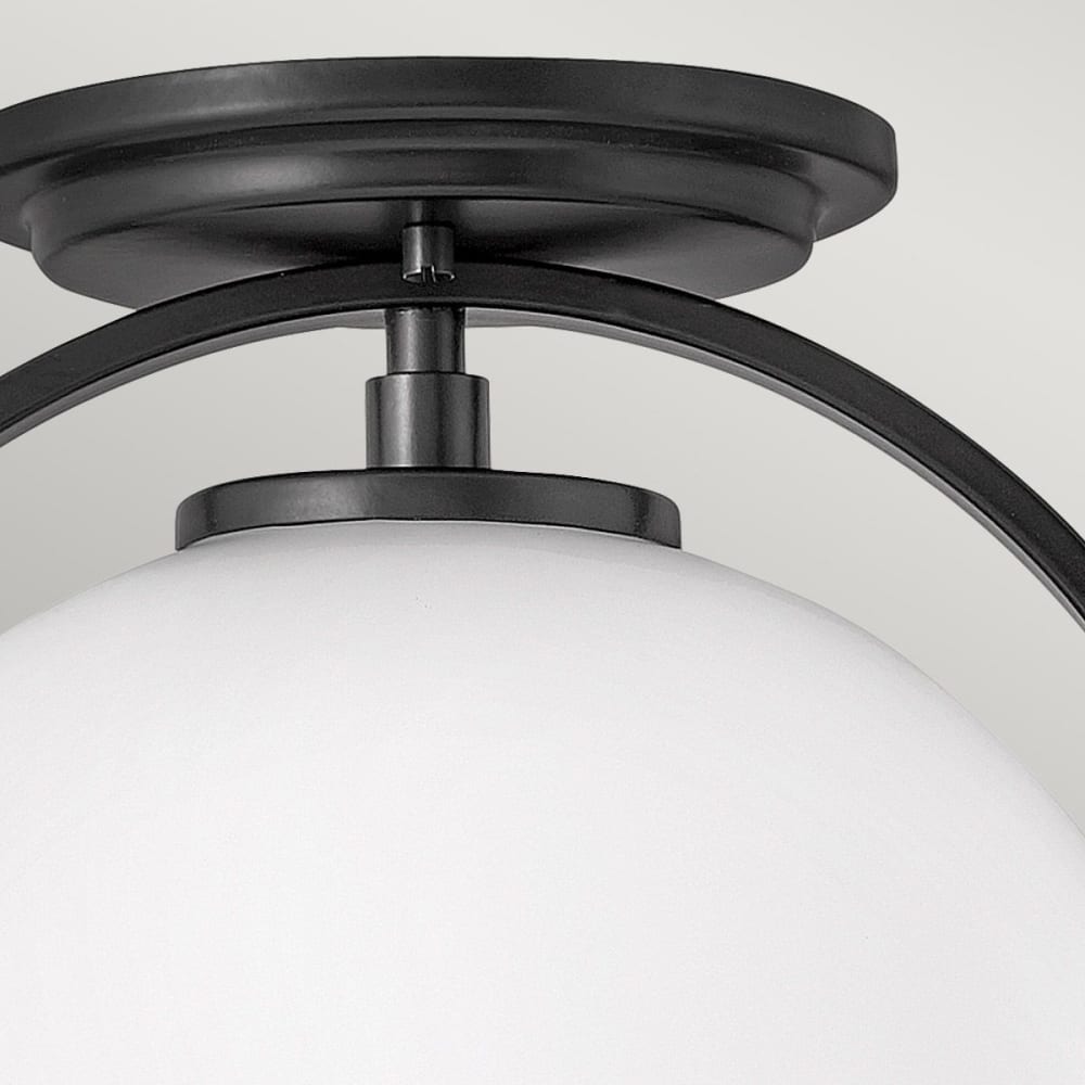 Plafonnier en acier et verre finition noir — vue 4