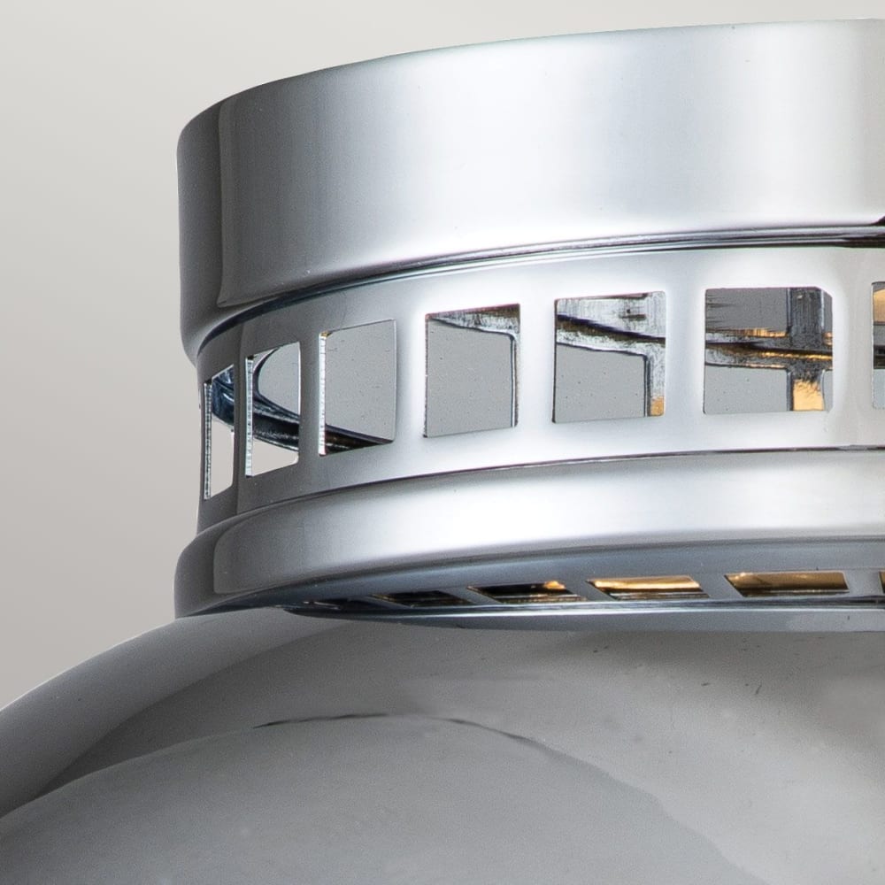 Plafonnier en acier, diffuseur en verre moulé et chrome poli — vue 3