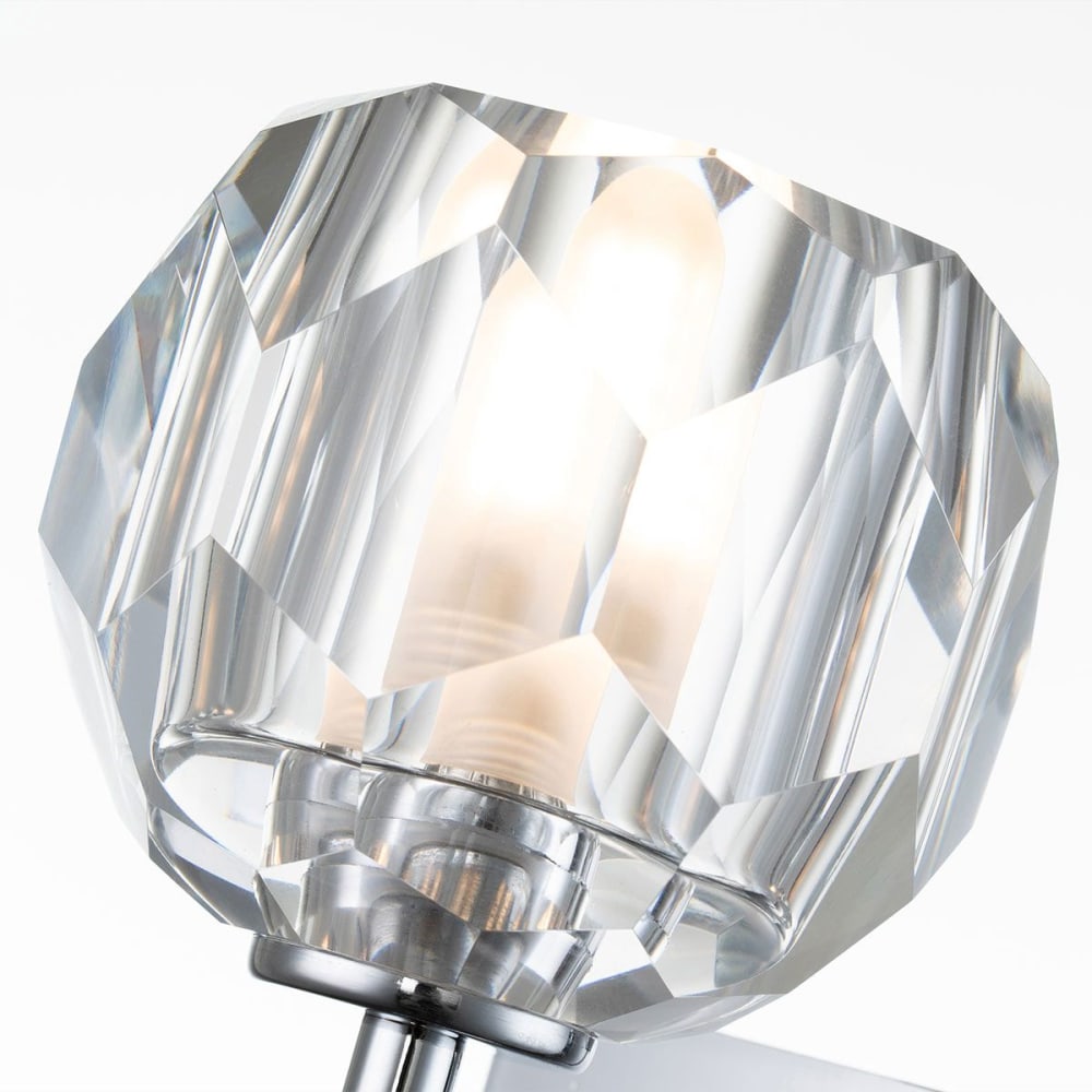 Applique murale en acier et verre cristal k9 finition chrome poli — vue 3