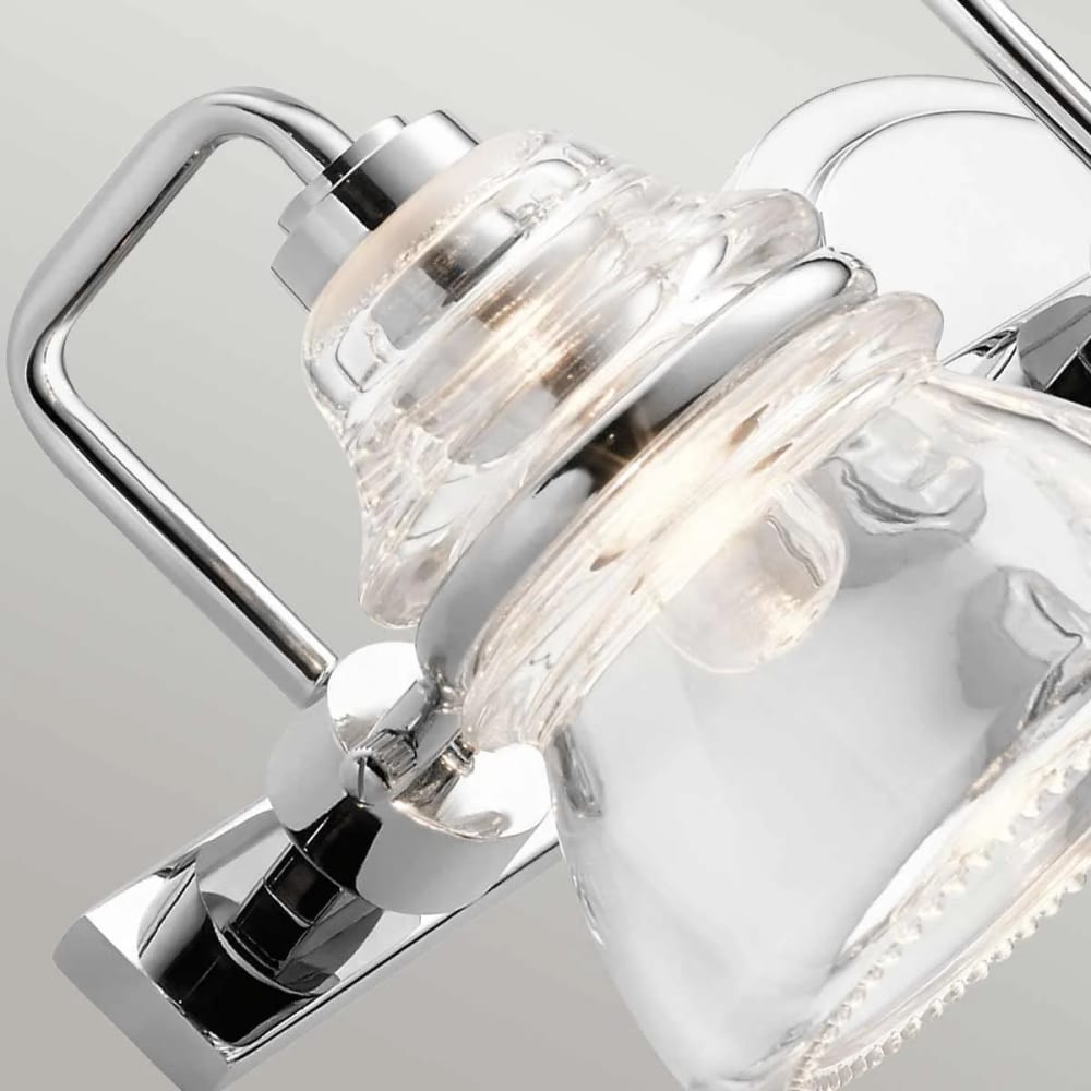Applique murale en acier et verre finition chrome poli — vue 3