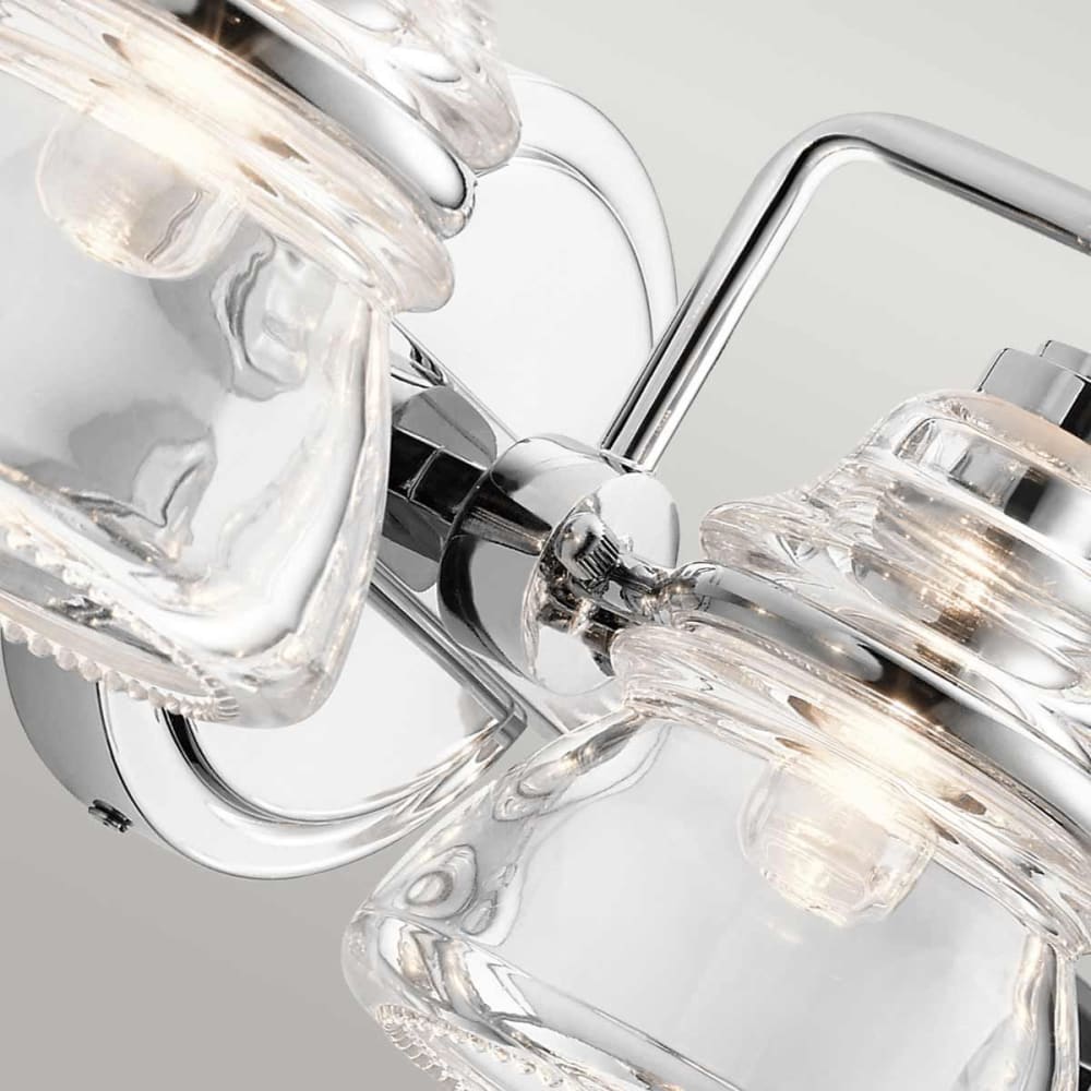Applique murale en acier et verre finition chrome poli — vue 4