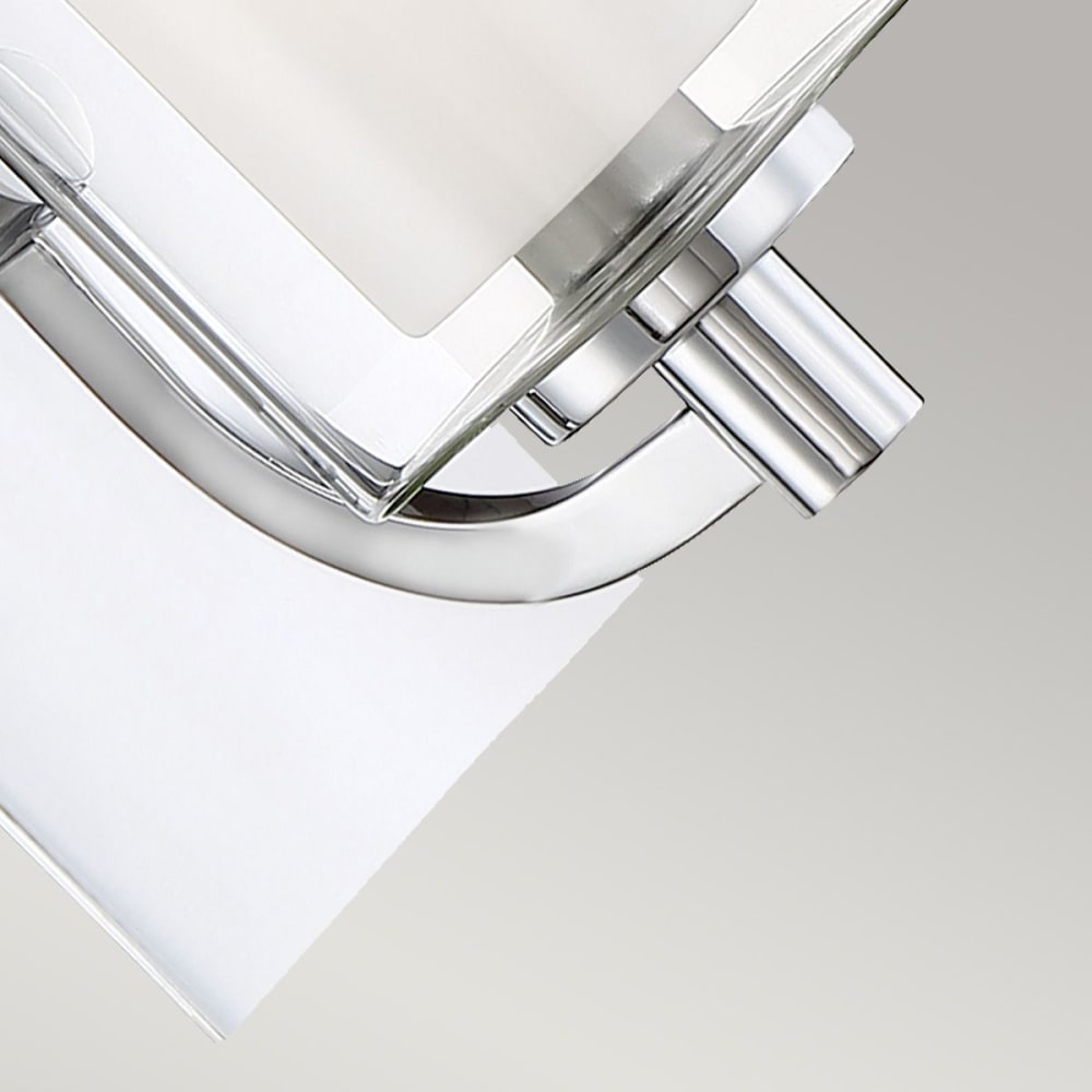 Applique murale en acier et verre opale finition chrome poli — vue 4