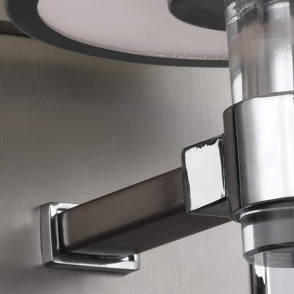 Applique murale en acier et verre nickel satiné, chrome — vue 4