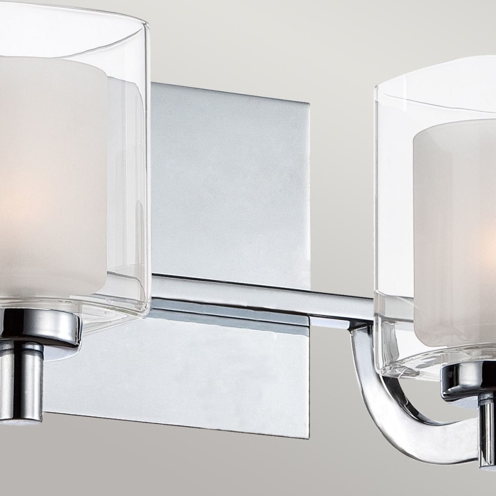 Applique murale en acier et verre opale finition chrome poli — vue 3