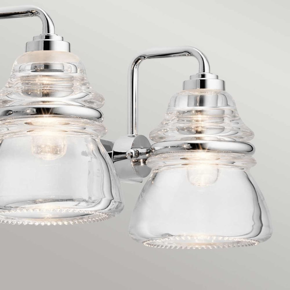 Applique murale en acier et verre finition chrome poli — vue 3