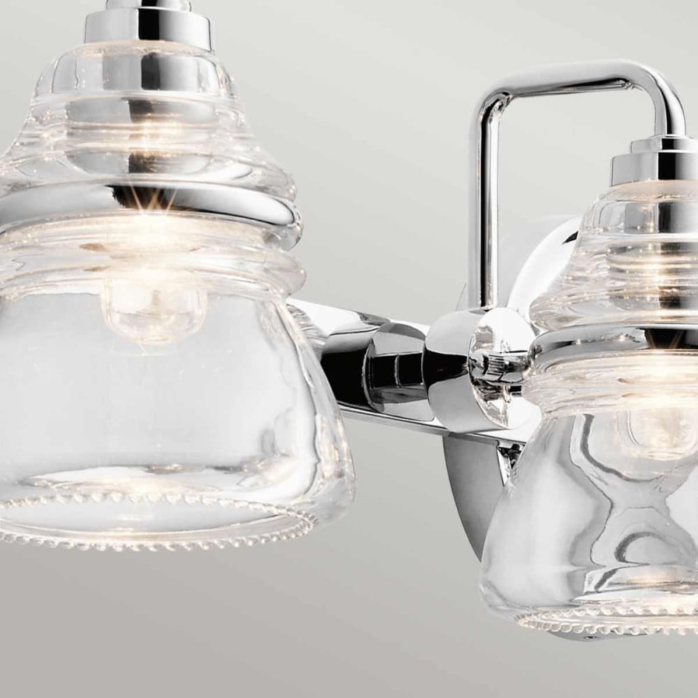 Applique murale en acier et verre finition chrome poli — vue 4