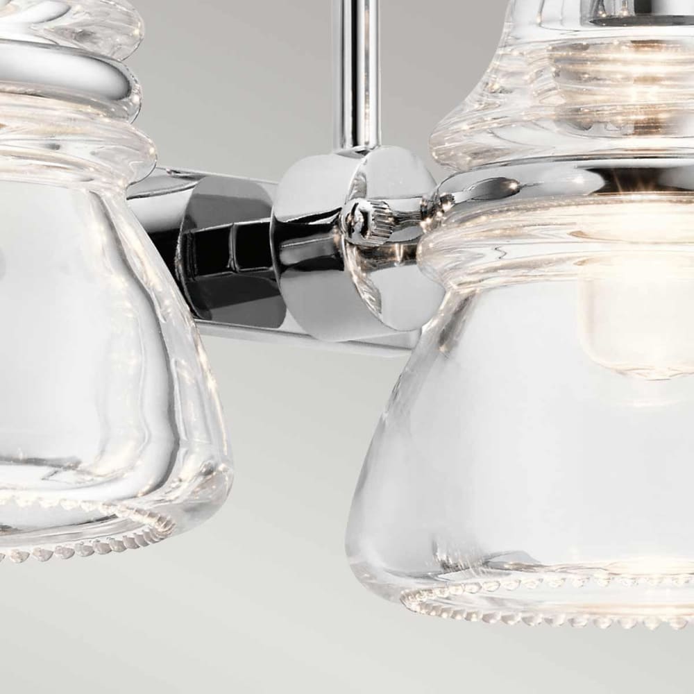 Applique murale en acier et verre finition chrome poli — vue 3