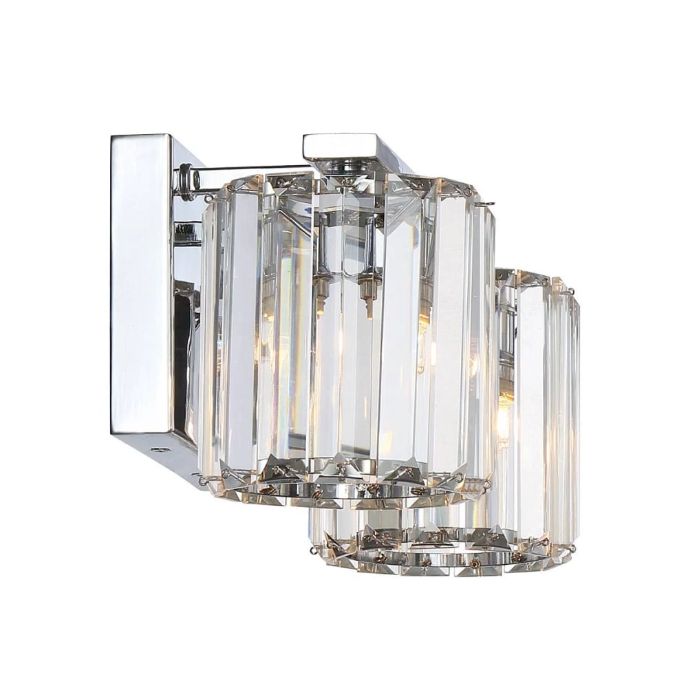 Applique murale en acier, cristal et en verre finition chrome poli — vue 3