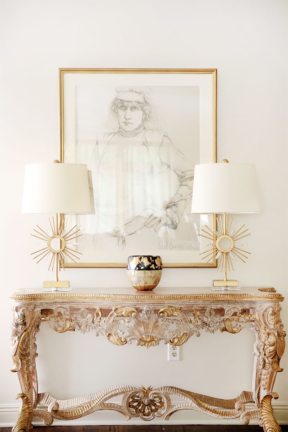 Lampe de table en acier doux et or vieiili — vue 3