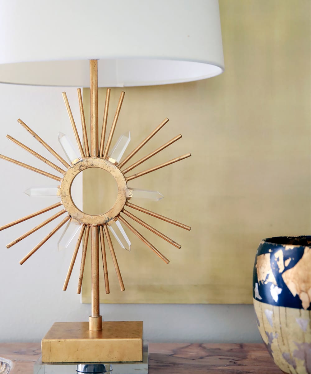 Lampe de table en acier doux et or vieiili — vue 4