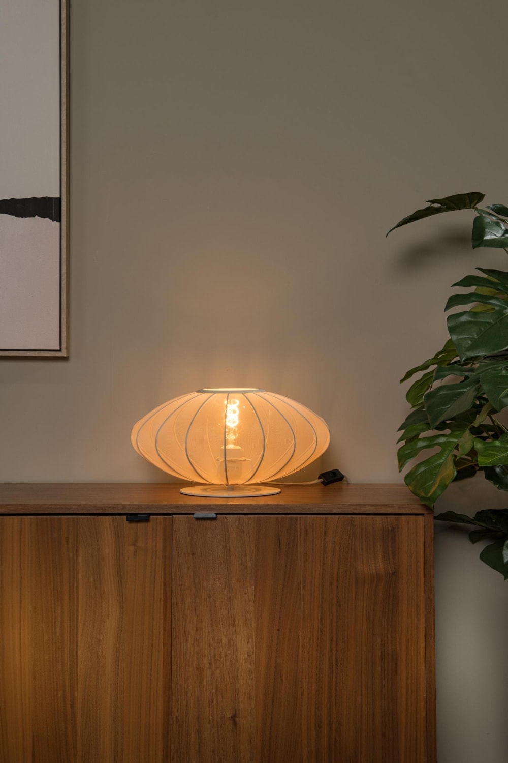 Lampe de table polyester creme 40 cm — vue 4