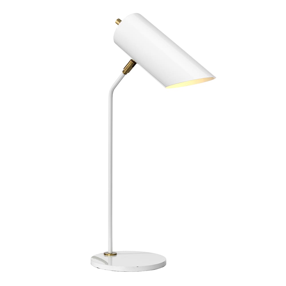 Lampe de table en acier doux finitionlaiton blanc vieilli