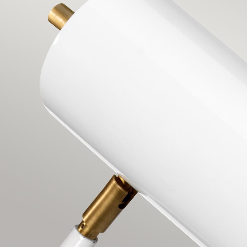 Lampe de table en acier doux finitionlaiton blanc vieilli — vue 3