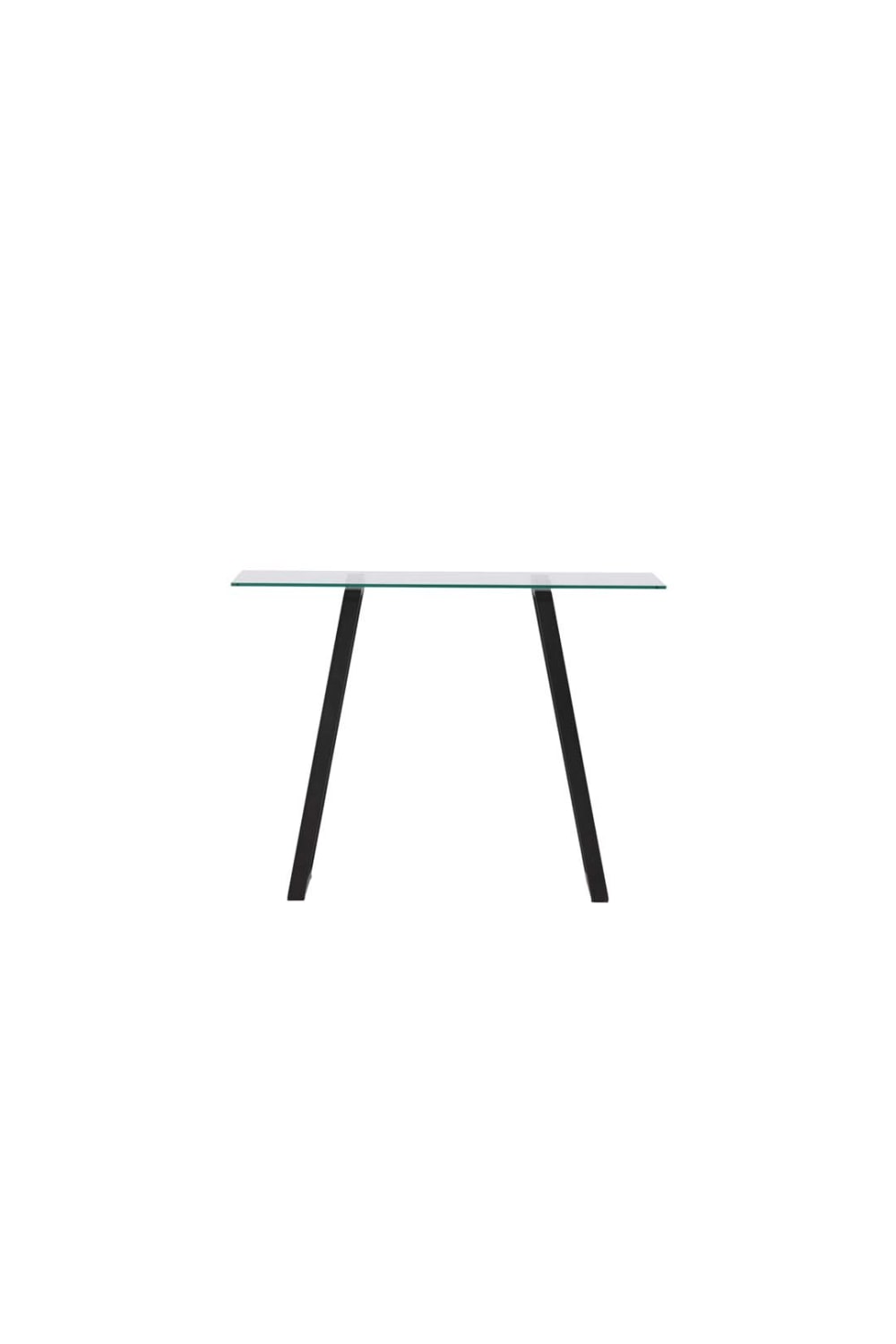 console en verre et acier
