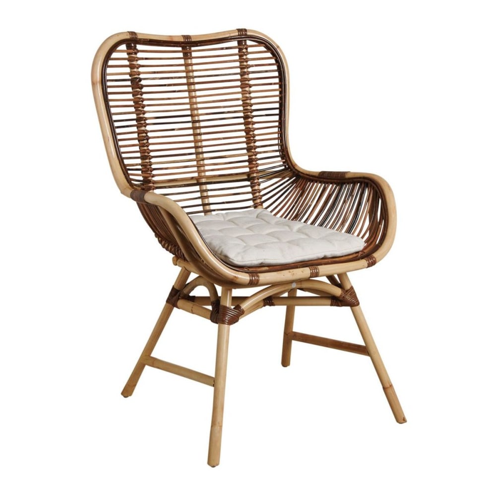 Fauteuil en rotin croco avec coussin bontang