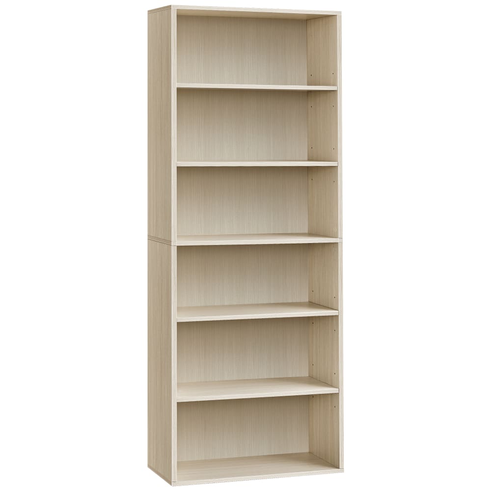 Bibliothèque étagère sur 6 niveaux 24 x 60 x 178,5 cm beige naturel