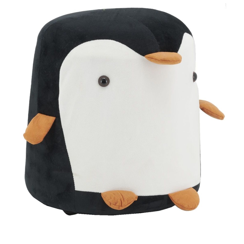 Aubry Gaspard - Pouf pingouin en velours noir