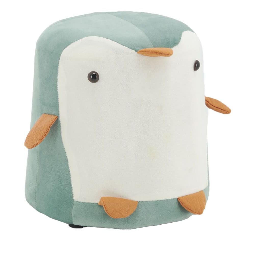 Aubry Gaspard - Pouf pingouin en velours vert d'eau