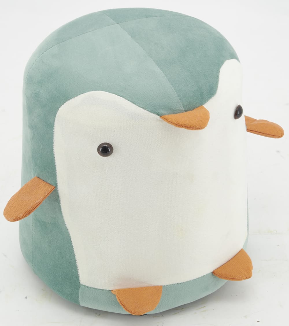 Pouf pingouin en velours vert d'eau (Aubry Gaspard) - Image 1