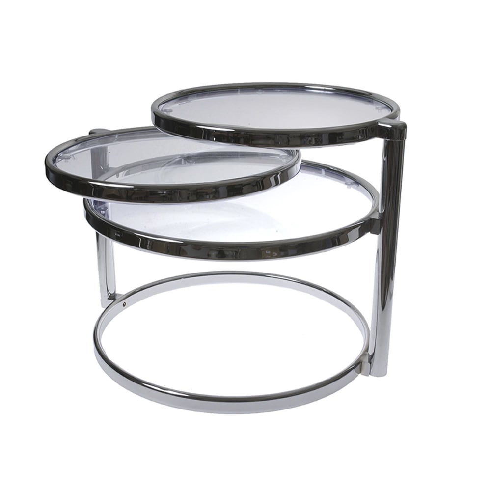 table d'appoint verre - argent