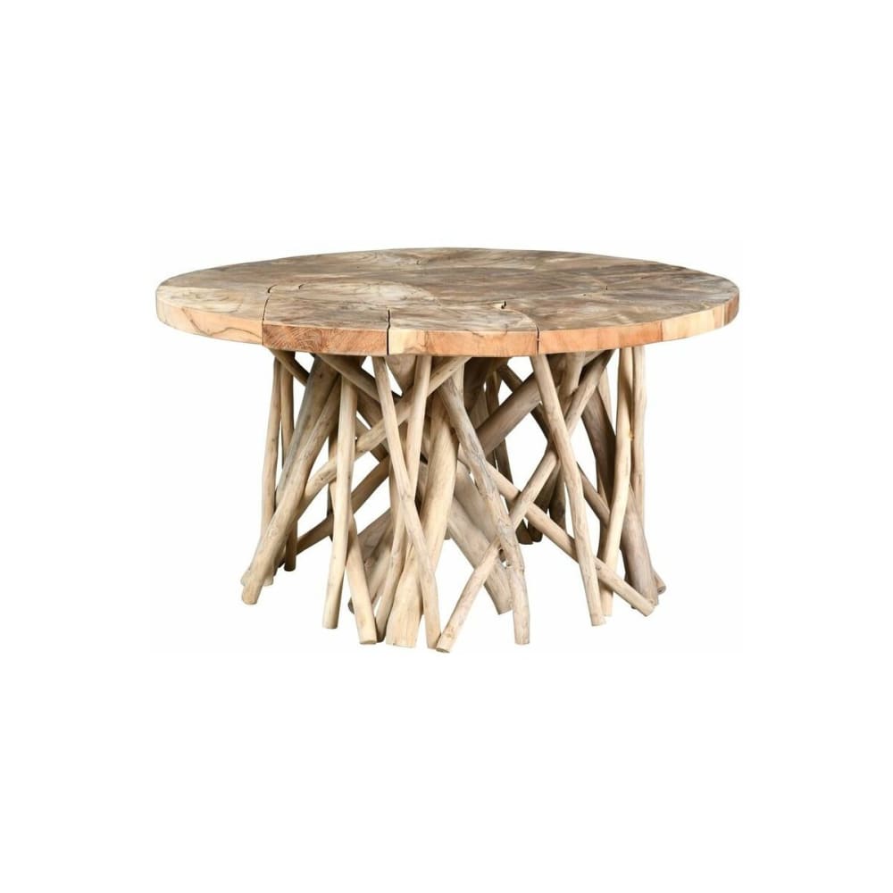 Table ronde en teck puzzle -