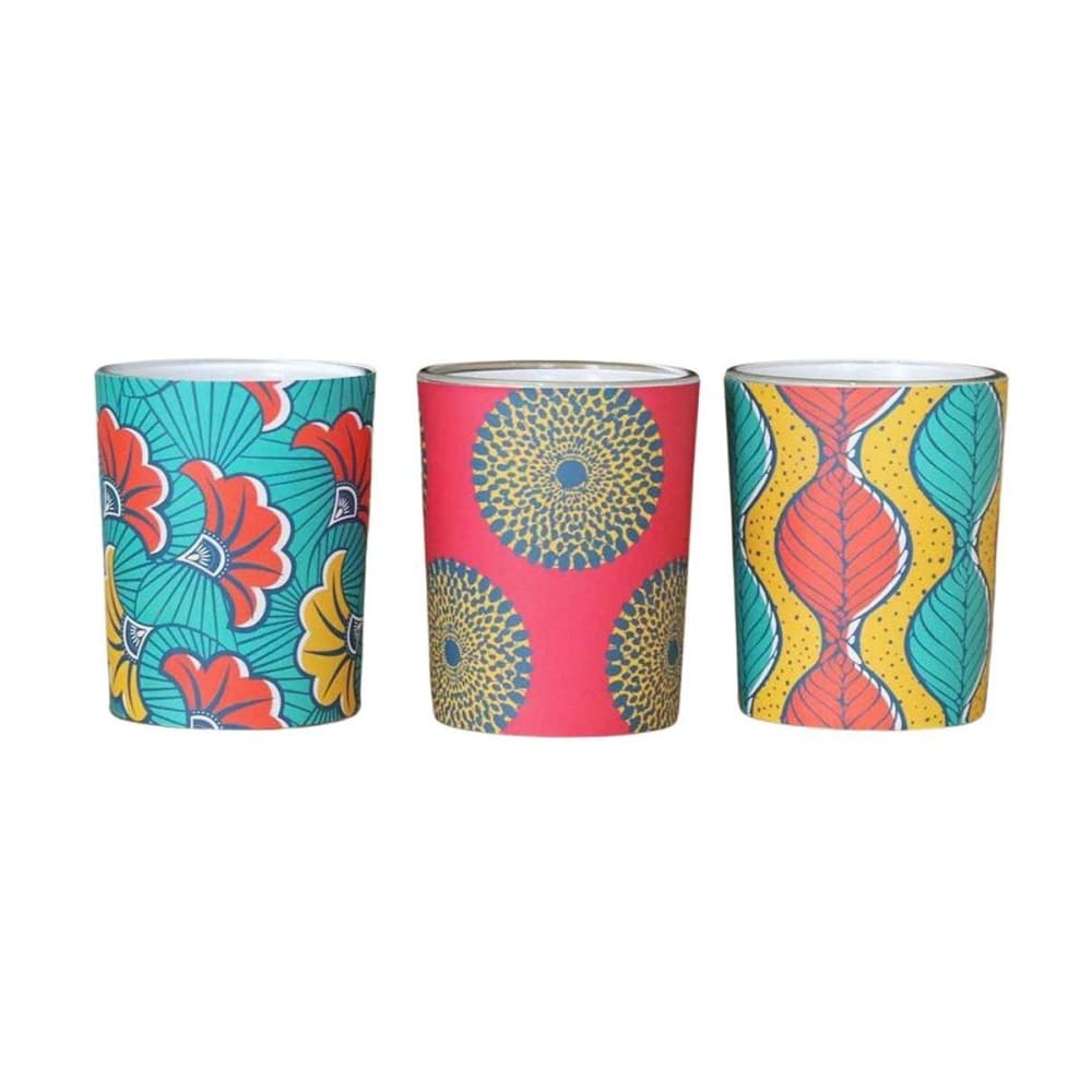 Set de 3 bougies parfumées votives batik Set de 3 bougies parfumées votives batik