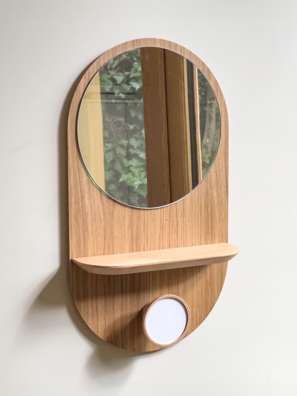 Éclipse Clairon Blanc - Miroir avec étagère et patère