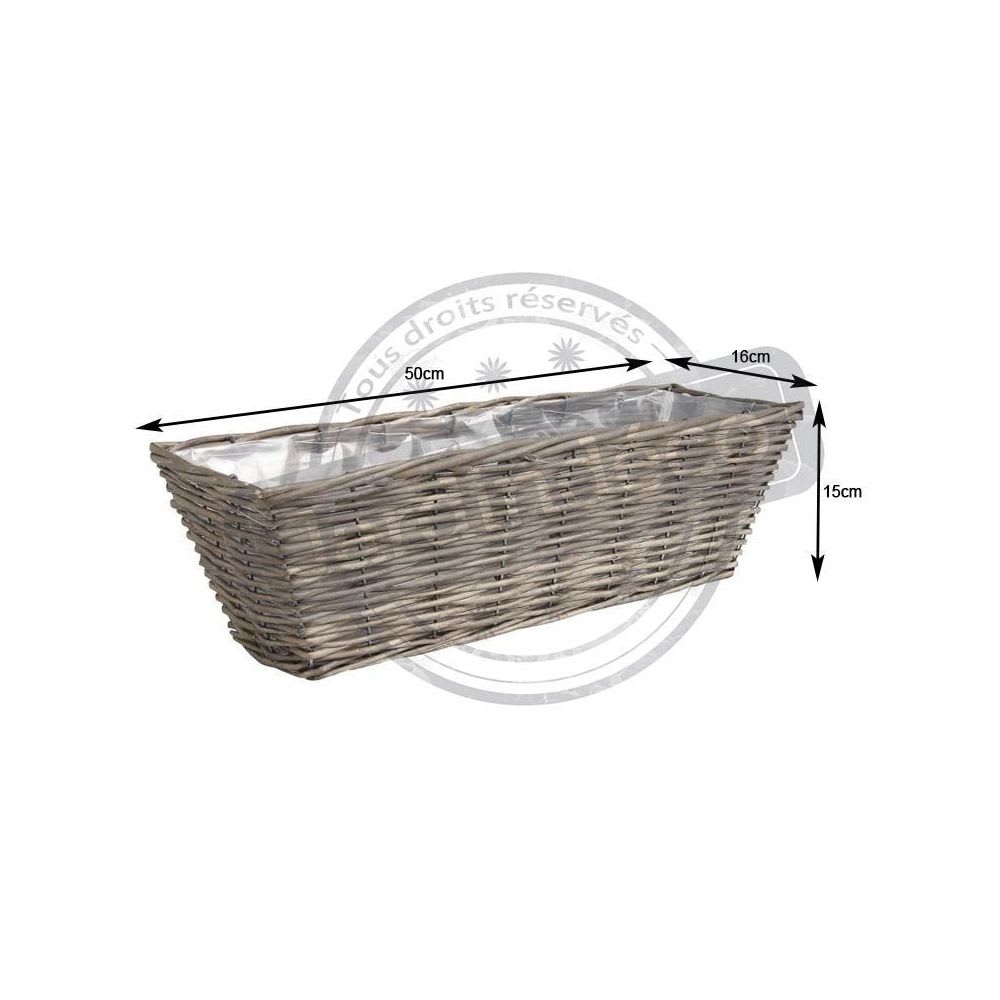 Jardinière en osier gris 50 cm - Maisons du Monde