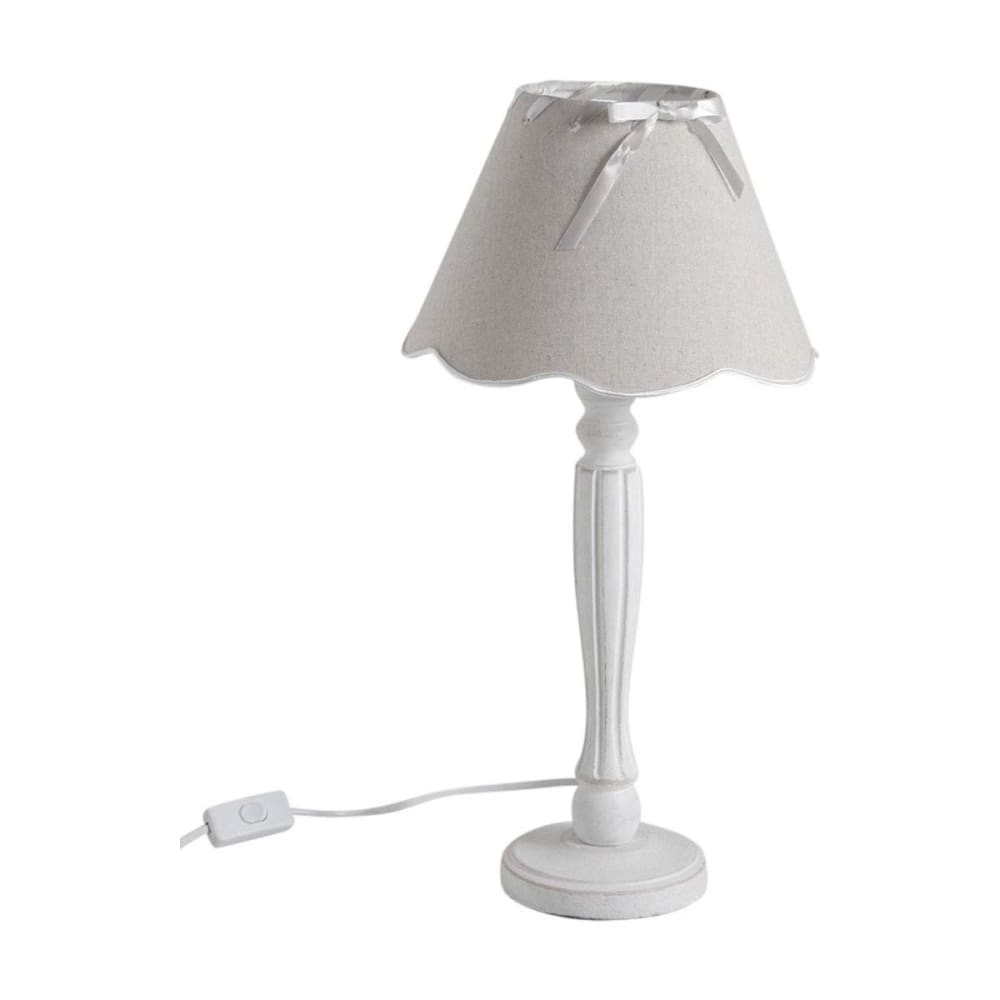 Lampe en bois et abat-jour ruban