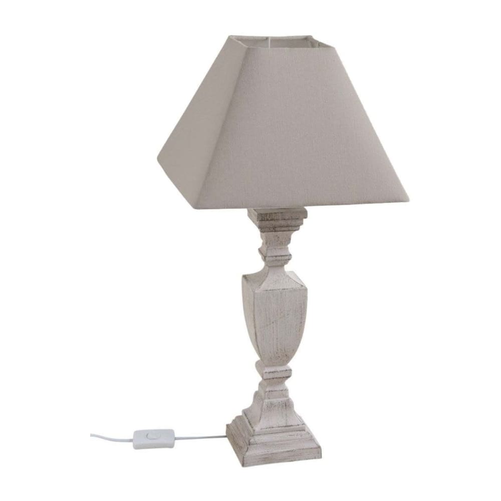 Lampe à poser en bois et coton