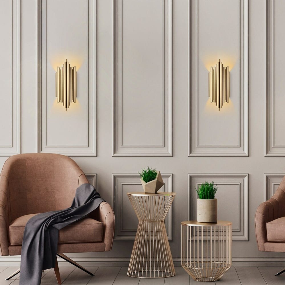 Wandlampe aus goldenem Metall H50 cm - REIS - Maisons Du Monde