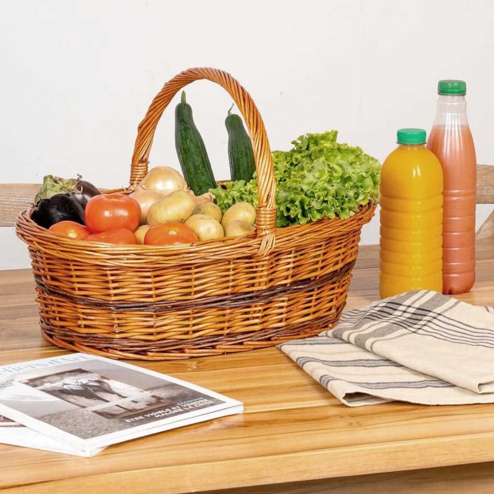 Panier lucette en osier buff bas