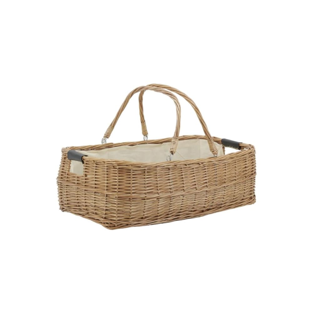 Grand panier rectangulaire en osier et coton