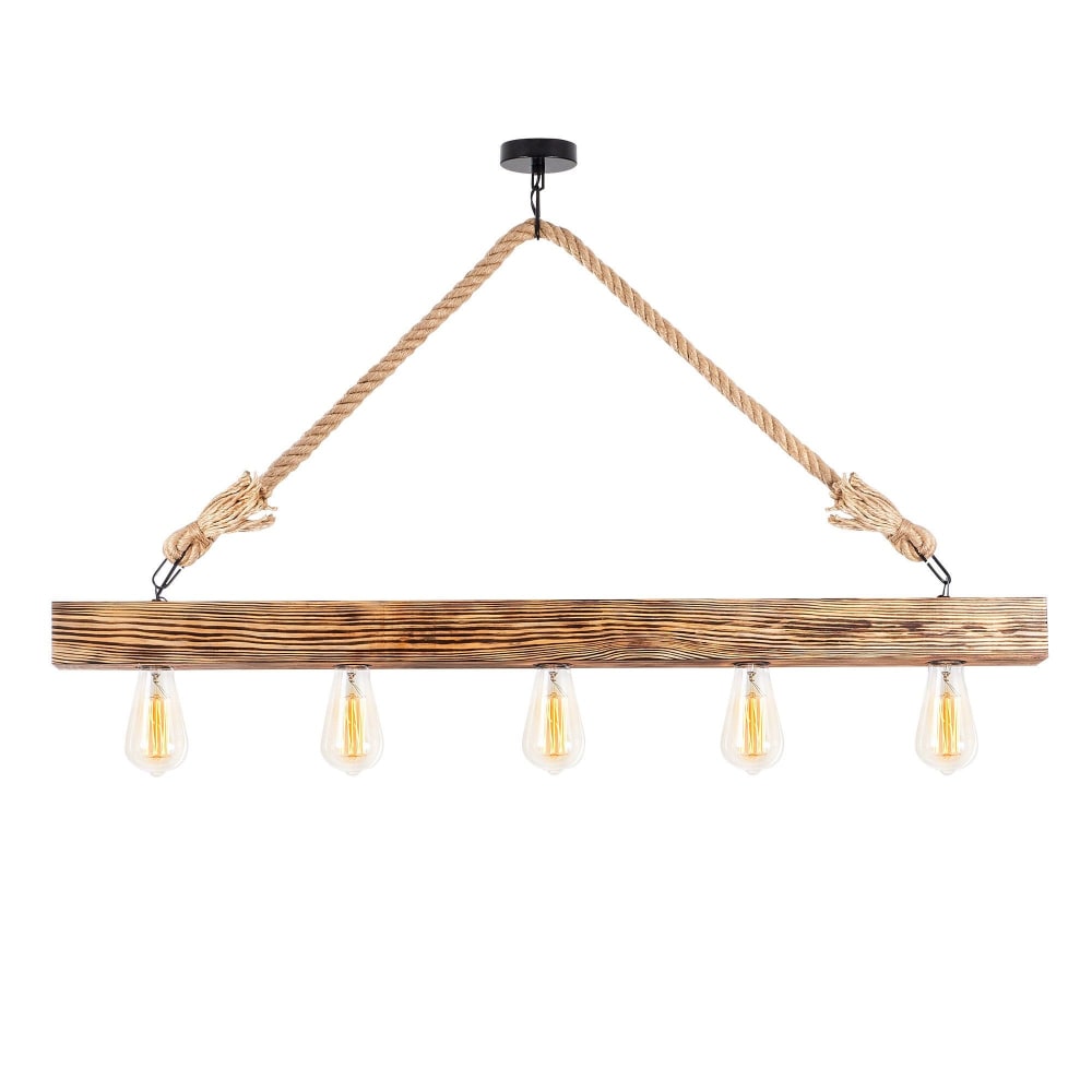Suspension et lustre teck naturel clair — vue 4