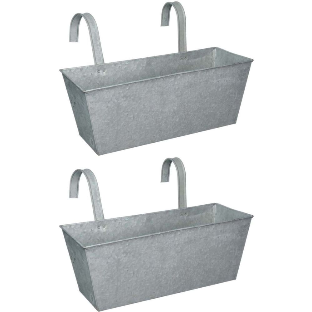Jardinière balcon en zinc à suspendre (lot de 2)