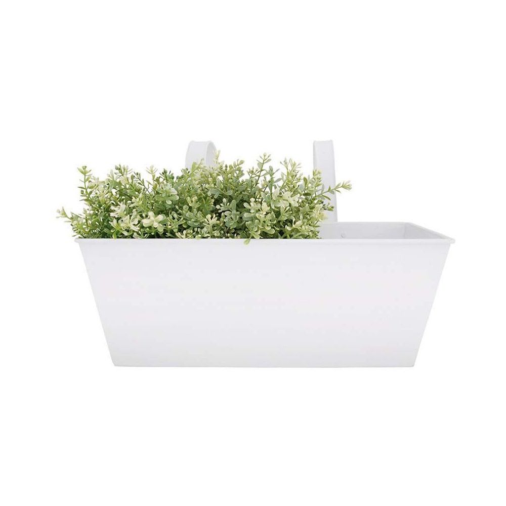 Jardinière balcon en zinc blanc à suspendre (lot de 2) — vue 3