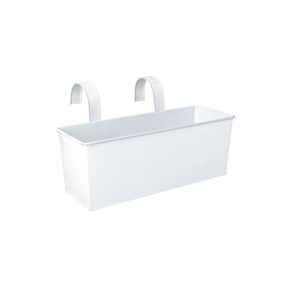 Jardinière balcon en zinc blanc à suspendre (lot de 2) — vue 4