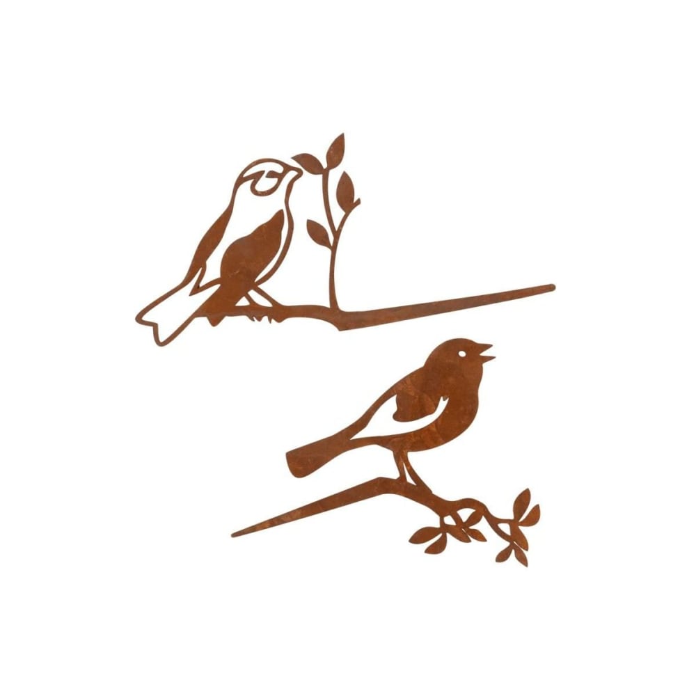 Décors de jardin en métal oiseaux (lot de 2)