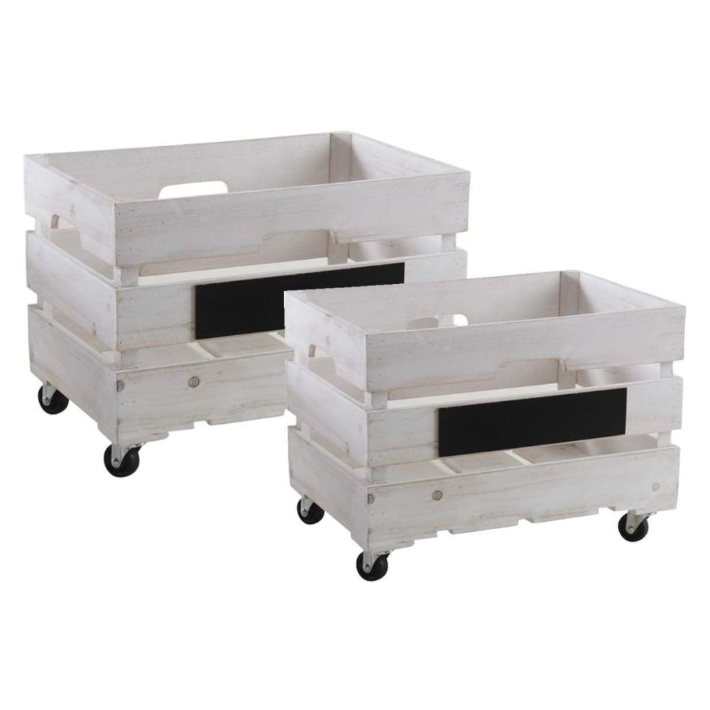 Aubry Gaspard - Caisses de rangement en bois blanchi (lot de 2)