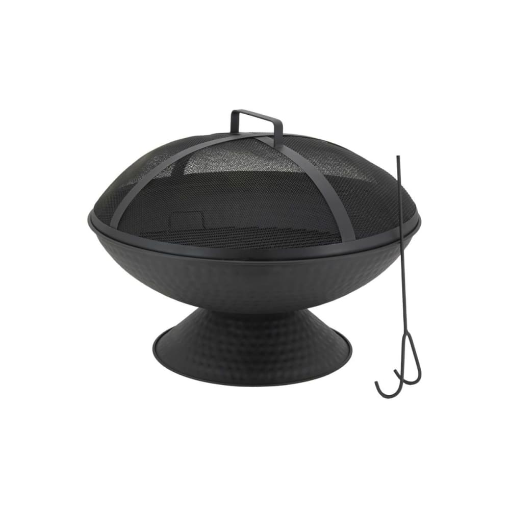 Brasero avec grille + couvercle en métal noir