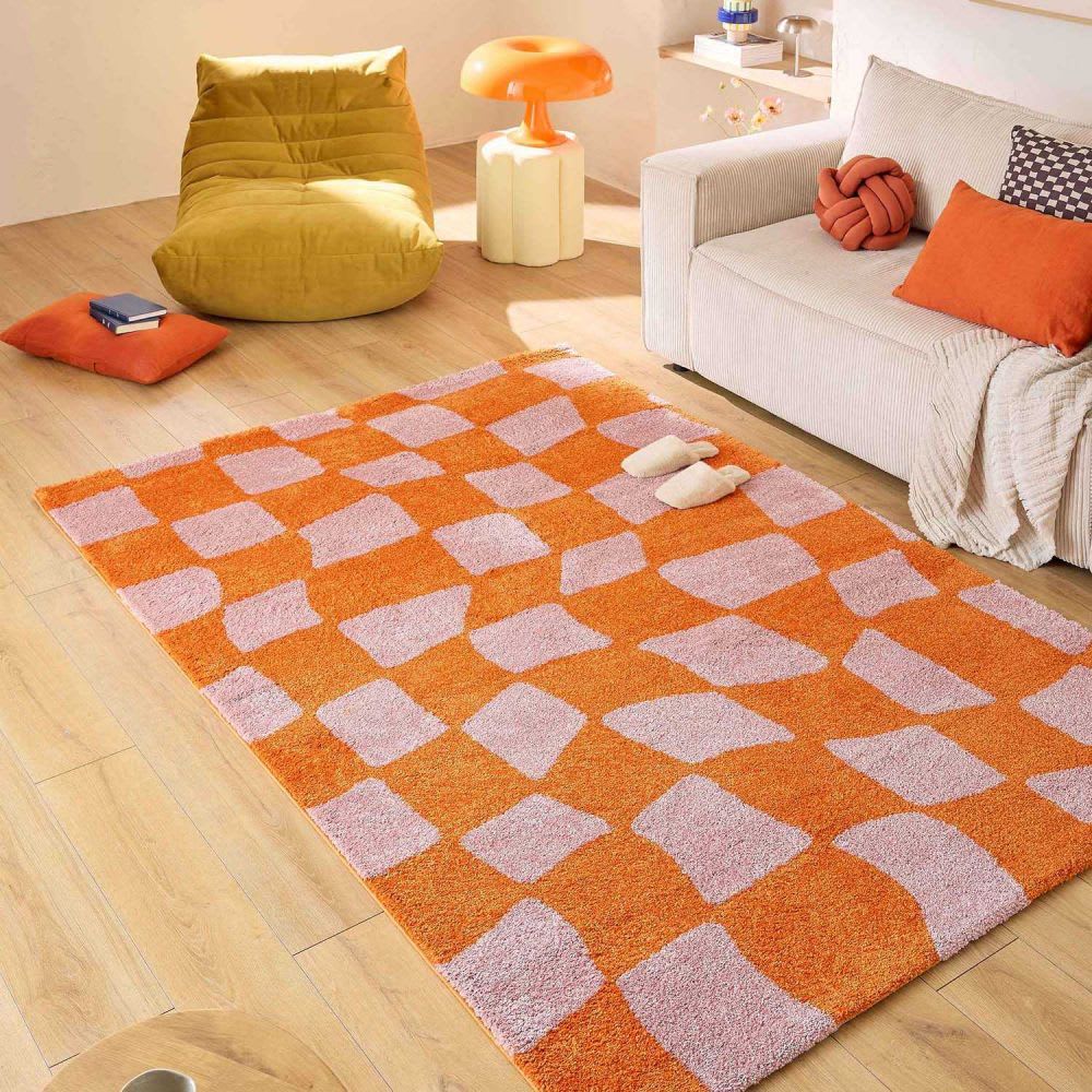 Tapis intérieur à poils longs 383 orange 120 x 160 cm — vue 3