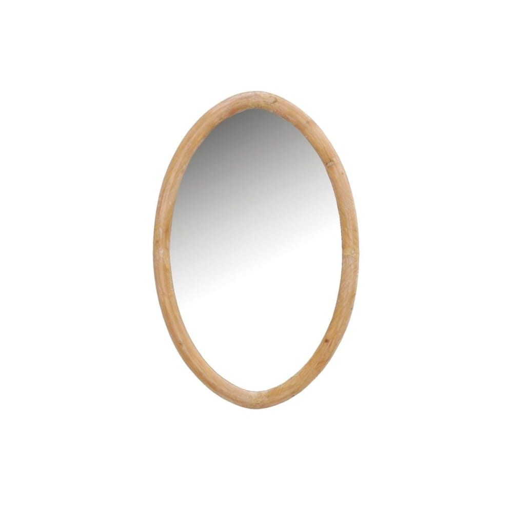 Miroir ovale en bois naturel