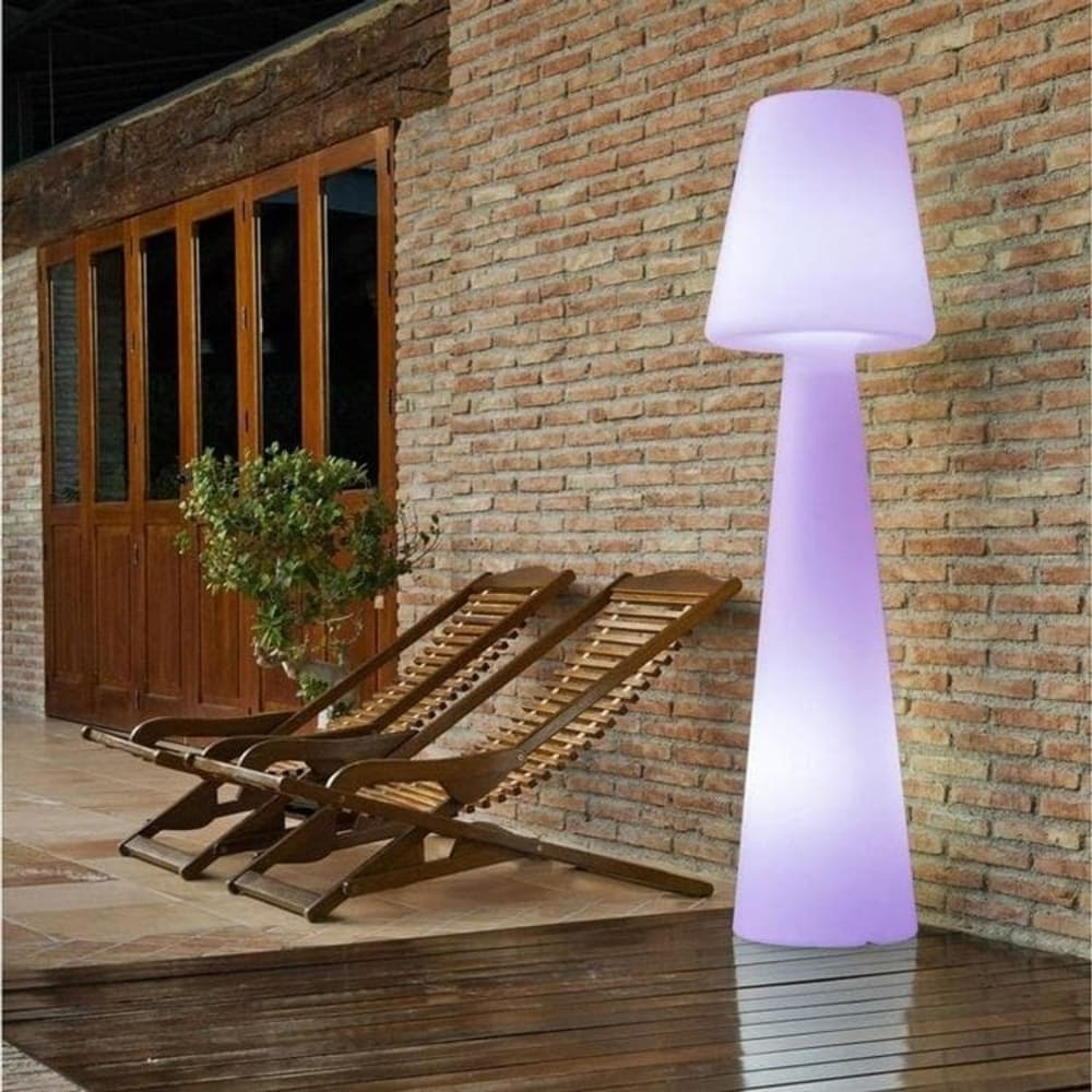 Lampadaire d'extérieur rechargeable rgb h110cm blanc