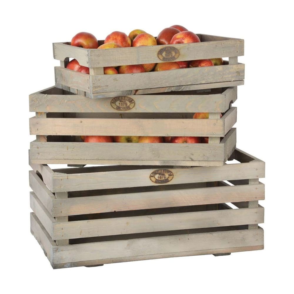 Caisses à fruits en pin (lot de 3)