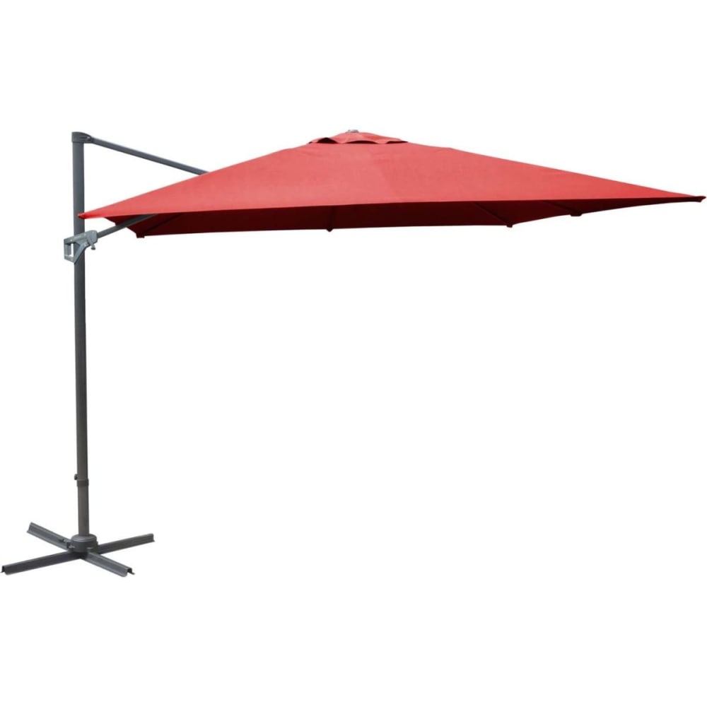 Parasol déporté en aluminium 3x3m dom rouge