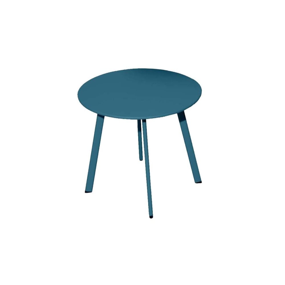 Table basse de jardin en acier massai 40 cm bleu