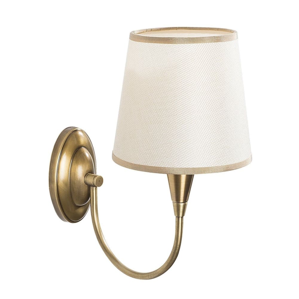 Applique murale en métal bronze antique et tissu H31 cm