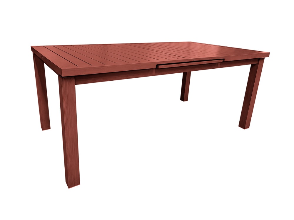 Fauteuil empilable à accoudoir aluminium/métal terracotta 58x55x85 cm