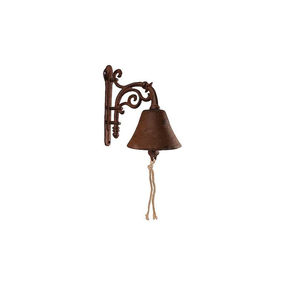 Cloche entrée maison fleur fonte brun