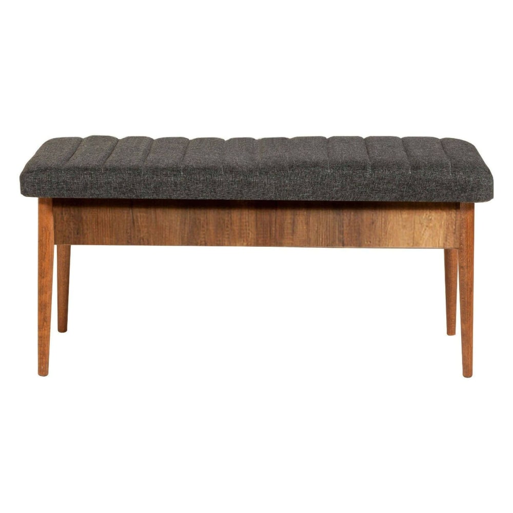 banc en tissu brun noyer